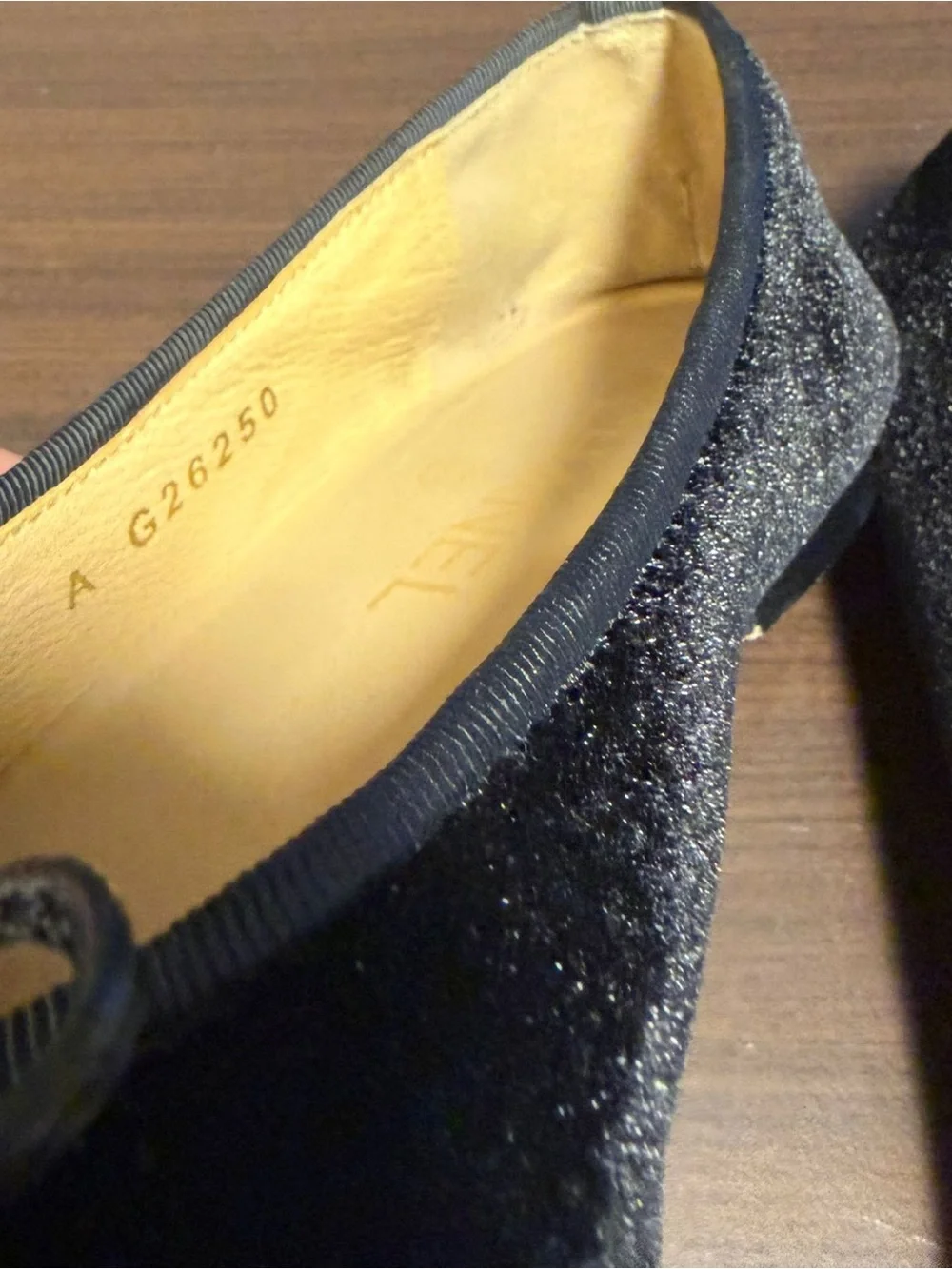 CHANEL Black Velvet Ballet Flats with Bow Trim - Picture 5 of 5